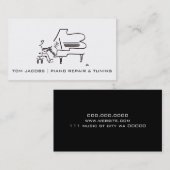 ピアノレッスン、ピアノのチューニングと修理 名刺 (正面/裏面)