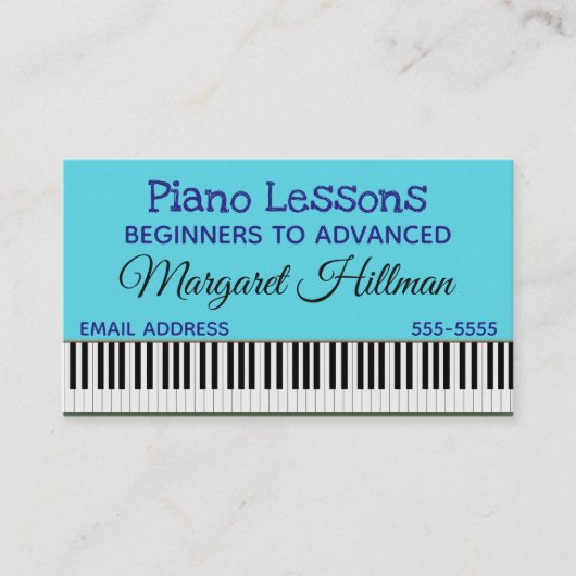 ピアノレッスン 名刺 (正面)