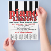 ピアノレッスン。講師。音楽先生。ティアシート チラシ (手)