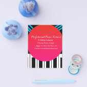 ピアノレッスン　音楽キーボードインストラクター・家庭教師 チラシ (シングル)