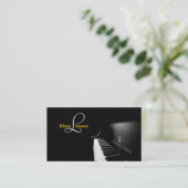 ピアノレッスン、音楽名刺 名刺 (スタンド正面)