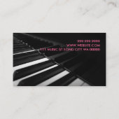 ピアノレッスン、音楽教師名刺 名刺 (裏面)