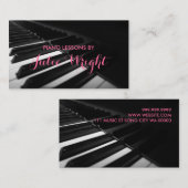 ピアノレッスン、音楽教師名刺 名刺 (正面/裏面)