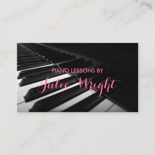 ピアノレッスン、音楽教師名刺 名刺 (正面)