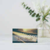 ピアノレッスン、音楽教師名刺 名刺 (スタンド正面)