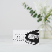 ピアノレッスン、音楽教師名刺 名刺 (スタンド正面)