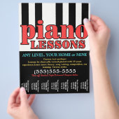 ピアノレッスン。Music Tutor.カスタマイズ可能なティアシート チラシ (手)