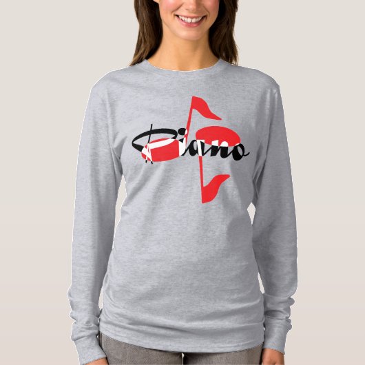 ピアノレッドノート Tシャツ (正面)