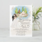 ピアノヴァイオリン新郎新婦の後の朝 招待状 (スタンド正面)