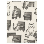 ピアノ上の猫クリップボード クリップボード (裏面)