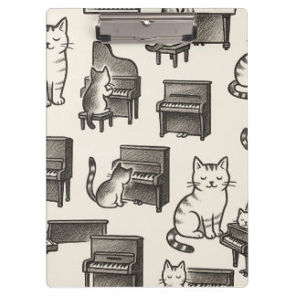 ピアノ上の猫クリップボード クリップボード