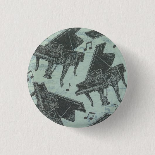 ピアノ主音楽ボタン 缶バッジ (正面)