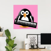 ピアノ付ペンギン ポスター (ホームオフィス)