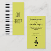 ピアノ先生スタジオピアニストミュージックミュージシャン 名刺 (正面/裏面)