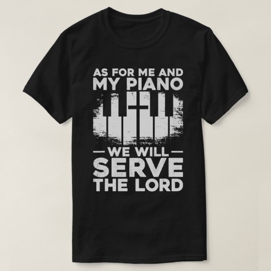 ピアノ先生ピアニスト信教クリスチャンクロスキーボア Tシャツ (デザイン正面)