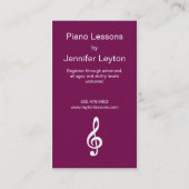 ピアノ先生プレーヤーピアニストミュージシャンスタジオ 名刺 (裏面)