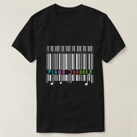 ピアノ先生ミュージカル楽器ミュージシャンピアニスト Tシャツ (デザイン正面)