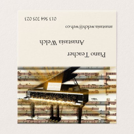 ピアノ先生名刺 名刺 (外部フラット)