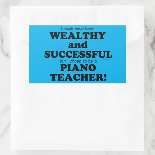 ピアノ先生裕福で成功した長方形スティ 長方形シール (バッグ)