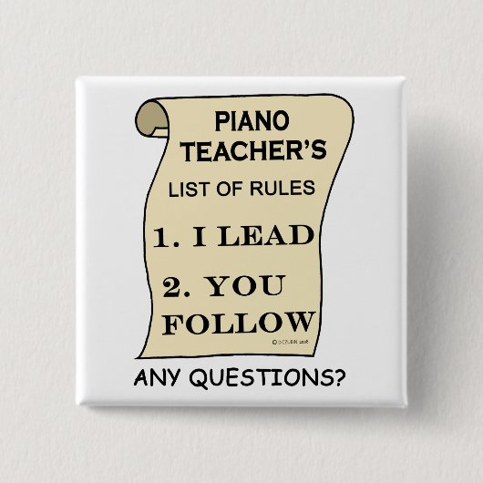 ピアノ先生規則の一覧 缶バッジ (正面)