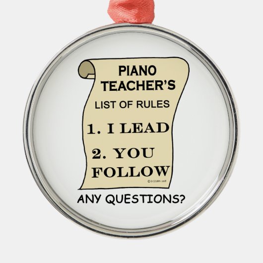 ピアノ先生規則1.pngの一覧 メタルオーナメント (正面)