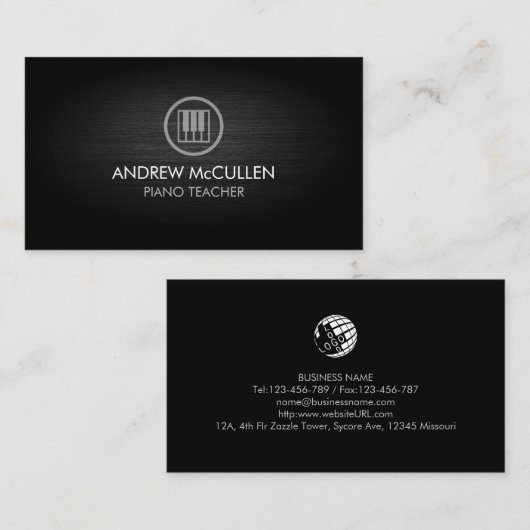 ピアノ先生音楽ミュージシャン 名刺 (正面/裏面)