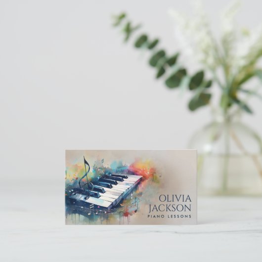 ピアノ先生音楽講師 名刺 (スタンド正面)