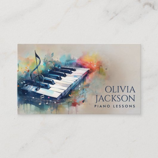 ピアノ先生音楽講師 名刺 (正面)
