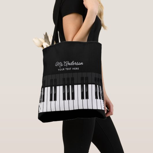 ピアノ先生/プレーヤー名前をカスタムすると文字ミュージシャン トートバッグ (クローズアップ)