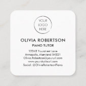ピアノ先生、ミュージックスタジオ、ピアノチューター、ピアニスト スクエア名刺 (裏面)