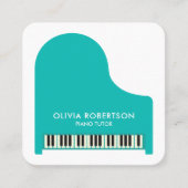 ピアノ先生、ミュージックスタジオ、ピアノチューター、ピアニスト スクエア名刺 (正面)