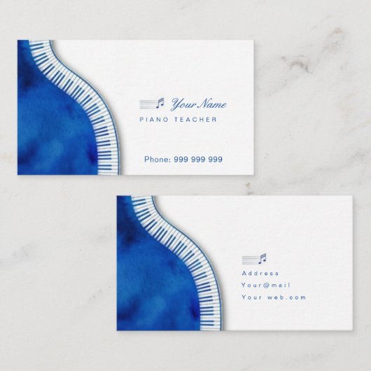 ピアノ先生 名刺 (正面/裏面)
