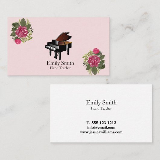 ピアノ先生 名刺 (正面/裏面)