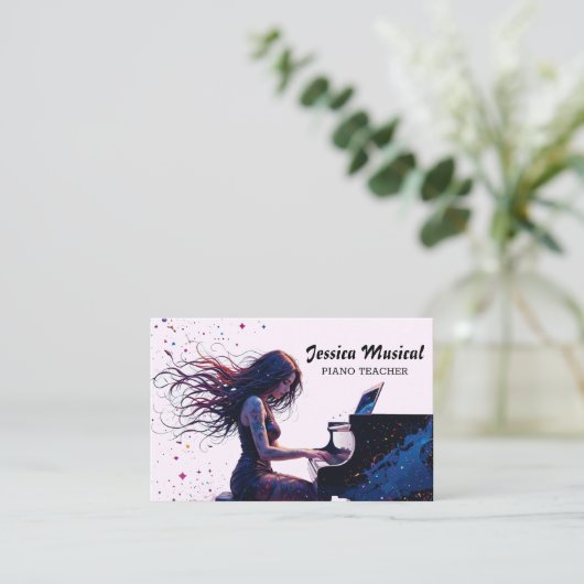 ピアノ先生 名刺 (スタンド正面)