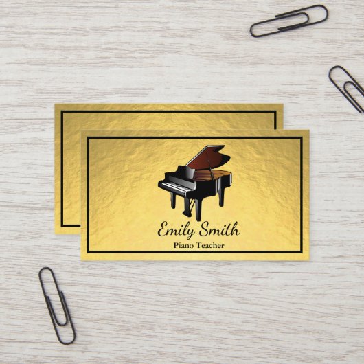 ピアノ先生 名刺 (正面/裏面インサイチュ)