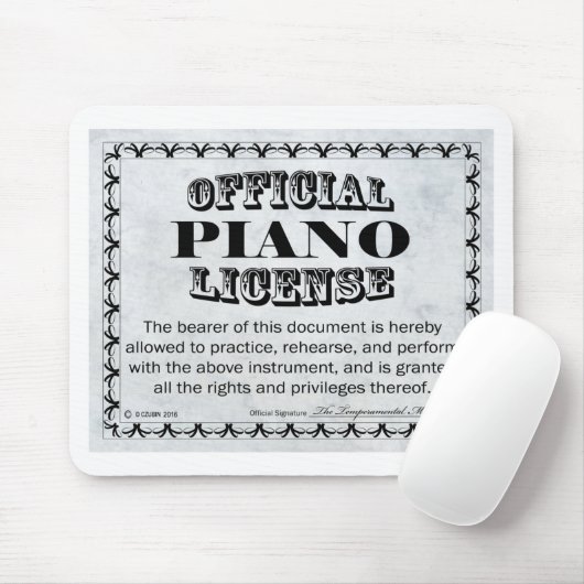 ピアノ免許 マウスパッド (マウス)