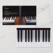 ピアノ名刺のバイオリン 名刺 (正面/裏面)