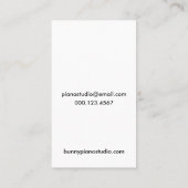 ピアノ名刺を遊ぶウサギ 名刺 (裏面)