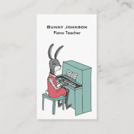 ピアノ名刺を遊ぶウサギ 名刺