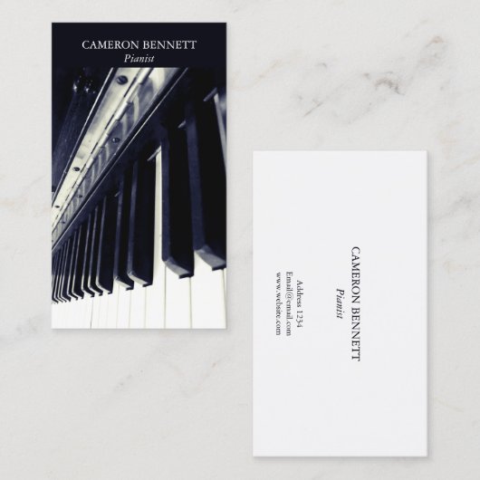 ピアノ名刺 名刺 (正面/裏面)