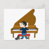 ピアノ奏者と犬 ポストカード (正面)