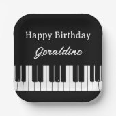 ピアノ奏者のお誕生日おめでとう(名入れ可) ペーパープレート (正面)