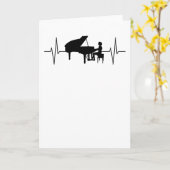 ピアノ奏者のピアニスト、ハートビート女性の贈り物 カード (黄色い花)