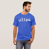 ピアノ奏者への楽しい人類の進化 音楽 ピアニスト Tシャツ (正面フル)