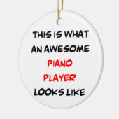 ピアノ奏者素晴らし、 セラミックオーナメント (左)
