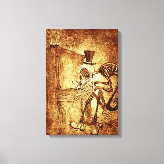 ピアノ奏者 キャンバスプリント (正面)