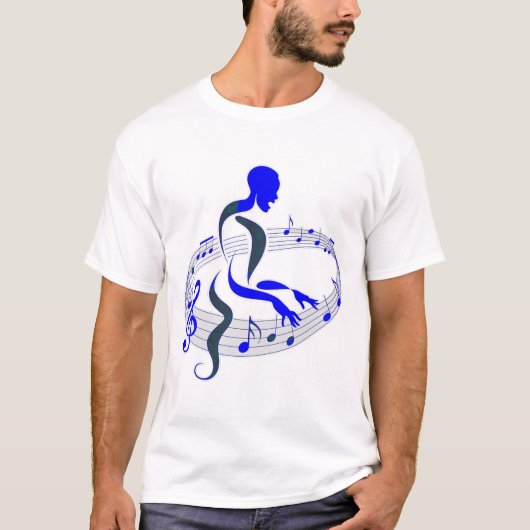 ピアノ奏者 - デザイン1 Tシャツ (正面)