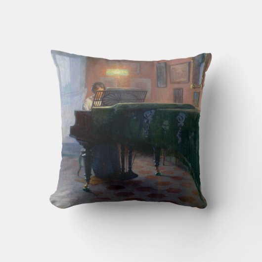 ピアノ奏者(ピアニスト)(女子ミュージシャン) クッション (正面)