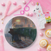 ピアノ奏者（ピアニスト）(女子ミュージシャン) ペーパープレート (パーティー)