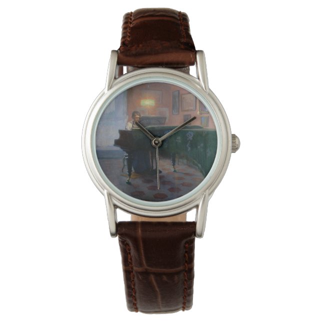 ピアノ奏者（ピアニスト）(女子ミュージシャン) 腕時計 (正面)